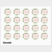 Waterverf Prettig kerstfeest Ronde Sticker (Vel)
