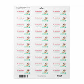 Waterverf Prettig Kerstmis Franse Pug Label (Full Sheet)