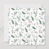 Waterverf Prettig Kerstmis Script Botanisch        Feestdagenkaart (Achterkant)
