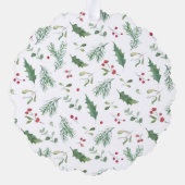 Waterverf Prettig Kerstmis Script Botanisch    Ornament Kaart (Achterkant)