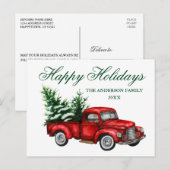 Waterverf  Prettige feestdagen Briefkaart (Voorkant / Achterkant)