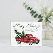 Waterverf  Prettige feestdagen Briefkaart (Staand voorkant)