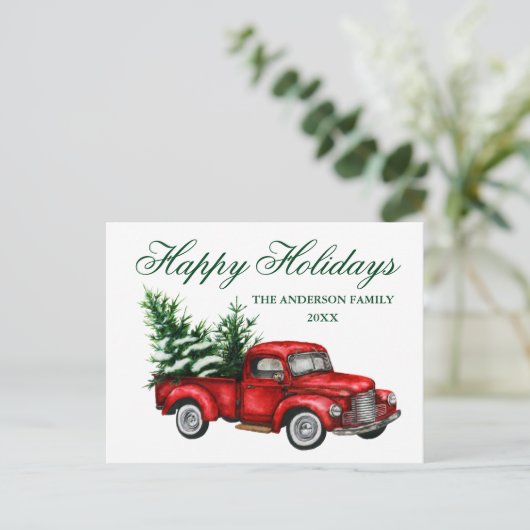 Waterverf  Prettige feestdagen Briefkaart (Staand voorkant)