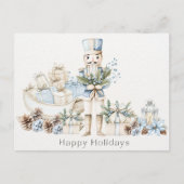 Waterverf Prettige feestdagen Briefkaart notenkrak (Voorkant)