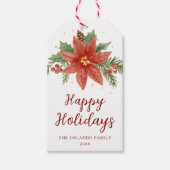 Waterverf Prettige feestdagen Cadeaulabel (Voorkant)