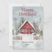 Waterverf Prettige feestdagen © Christmas Cottage  Feestdagenkaart (Voorkant)