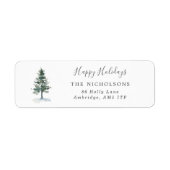 Waterverf Prettige feestdagen familie Etiket (Voorkant)