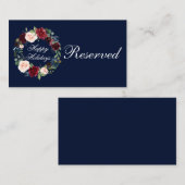 Waterverf Prettige feestdagen Floral Wreath Plaatskaartje (Voorkant / Achterkant)