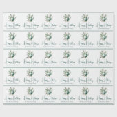 Waterverf Prettige feestdagen Green Christmas Orna Cadeaupapier (Vlak)