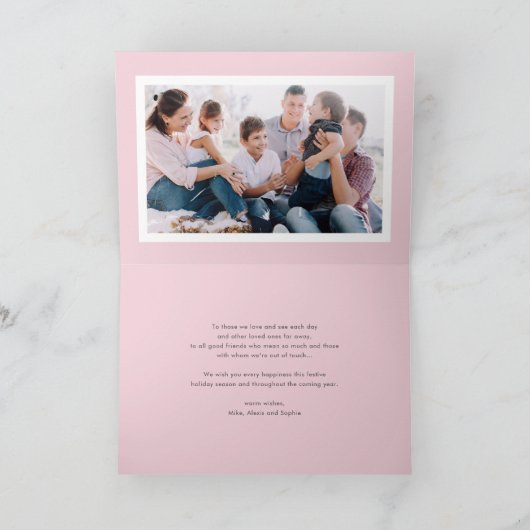 Waterverf Prettige feestdagen Pink Poinsettia (Binnen)