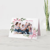 Waterverf Prettige feestdagen Pink Poinsettia (Voorkant)