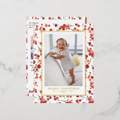 Waterverf Prettige feestdagen Rode Winterbes (Voorkant / Achterkant)