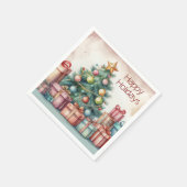  Waterverf Prettige feestdagen Servet (Hoek)