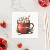 Waterverf Prettige feestdagen Servet (Insitu)