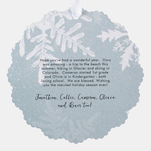 Waterverf Prettige feestdagen Sneeuwvlokken Ornament Kaart (Achterkant)