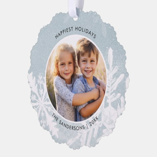 Waterverf Prettige feestdagen Sneeuwvlokken Ornament Kaart (Links)