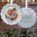 Waterverf Prettige feestdagen Sneeuwvlokken Ornament Kaart<br><div class="desc">Een super leuke en unieke vakantiekaart die ook een kerstboom ornament is - of ergens anders vandaan hangt. Voorzijde is voorzien van uw aangepaste tekst en foto gemarkeerd door prachtige waterverf sneeuwvlokken. Op de achterzijde vindt u uw eigen notitie of groet en uw namen. Feestelijk en leuk, maar toch elegant...</div>