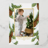 Waterverf Prettige feestdagen Sneeuwwitje Pinecone (Voorkant)