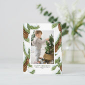 Waterverf Prettige feestdagen Sneeuwwitje Pinecone (Staand voorkant)