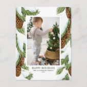 Waterverf Prettige feestdagen Sneeuwwitje Pinecone (Voorkant)