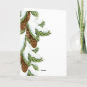 Waterverf Prettige feestdagen Sneeuwwitje Pinecone Kaart (Achterkant)