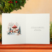 Waterverf Prettige feestdagen Woodland Kaart