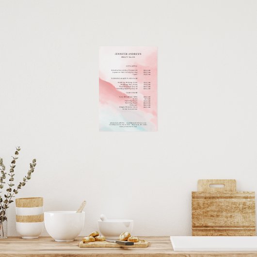 Waterverf Pricelist Poster (Keuken)