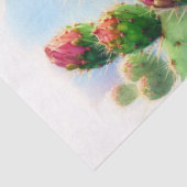 Waterverf Prickly Pear Cactus Flowers Decoupage Tissuepapier (Detail)