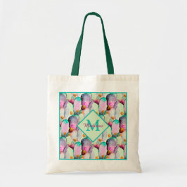 Waterverf Prickly Pear Cactus Flowers Monogram T Tote Bag