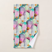 Waterverf Prickly Pear Cactus Flowers Patroon Bad Handdoek (Handdoek)