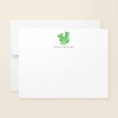 Waterverf Prickly Pear Cactus Personalized Notitiekaartje