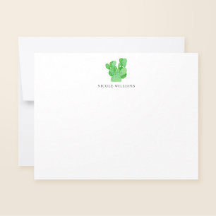 Waterverf Prickly Pear Cactus Personalized Notitiekaartje
