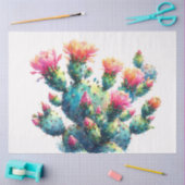 Waterverf Prickly Pear Cactus schilderij Decoupage Tissuepapier (Craft)