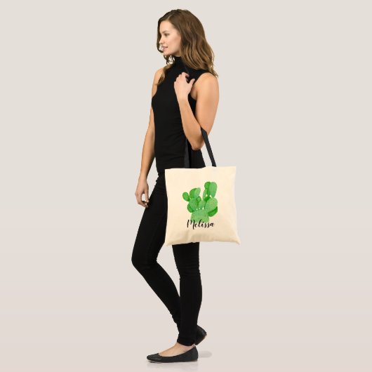 Waterverf Prickly Pear Cactus Tote Bag (Voorkant (model))