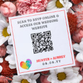 Waterverf Pride Heart LGBT Wedding QR Code Informatiekaartje