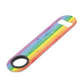 Waterverf Pride Regenboog Speed Flessenopener (Achterkant Gekanteld)