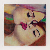 Waterverf Pride Twee vrouwen delen een kus Legpuzzel (Horizontaal)