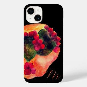 Waterverf prikt Cactus Monogram Case-Mate iPhone 14 Hoesje