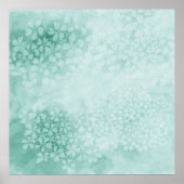 Waterverf Primroses in Emerald Green | 1x1 verhoud Poster (Voorkant)