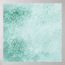 Waterverf Primroses in Emerald Green | 1x1 verhoud