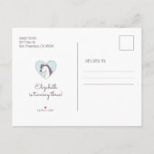 Waterverf Princess and Unicorn Birthday Party Uitnodiging Briefkaart (Achterkant)