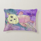 Waterverf Princess Beer Nursery Decor Accent Kussen (Achterkant)