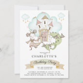 Waterverf Princess Birthday Party Kaart (Voorkant)