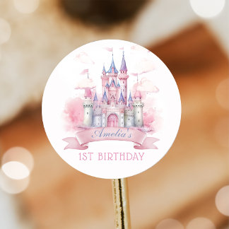 Waterverf Princess Castle Verjaardag Sticker