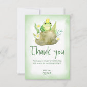 Waterverf Princess Frog Baby shower Bedankkaart (Voorkant)
