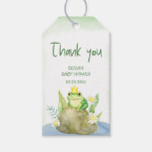 Waterverf Princess Frog Baby shower Dank u Cadeaulabel (Voorkant)