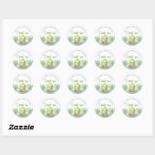Waterverf Princess Frog Baby shower Dank u Ronde Sticker (Vel)