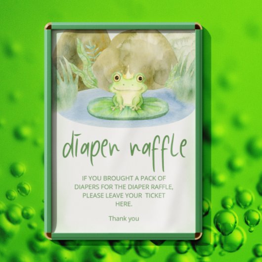 Waterverf Princess Frog Baby shower luier loterij Poster