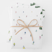 Waterverf Print Ski Snowboard Mountain Flat Wrap Inpakpapier Vel (In situ)