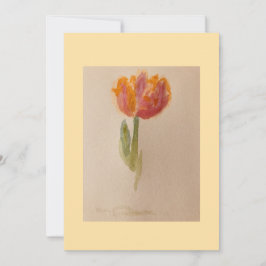 waterverf print van tulp ! kaart